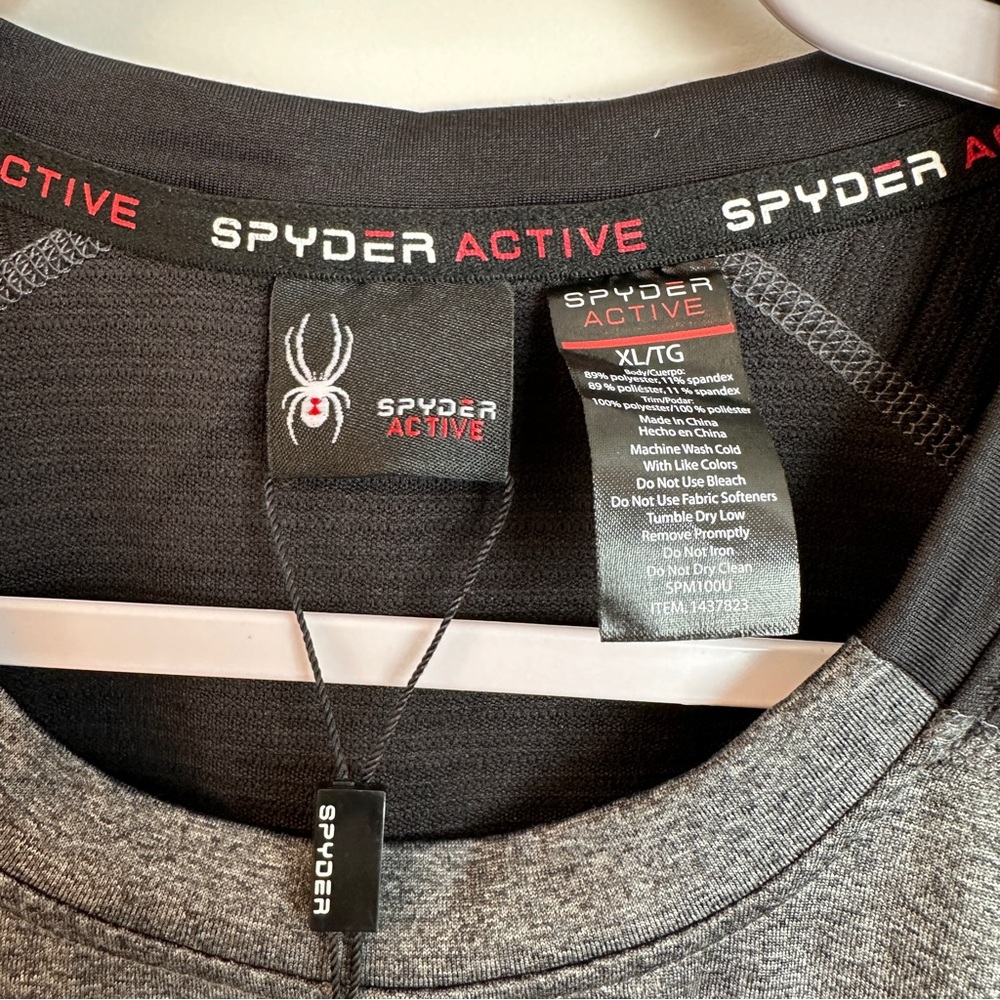 NWT Spyder Men’s Long Sleeve Brushed Crew (grey) - Picture 3 of 3